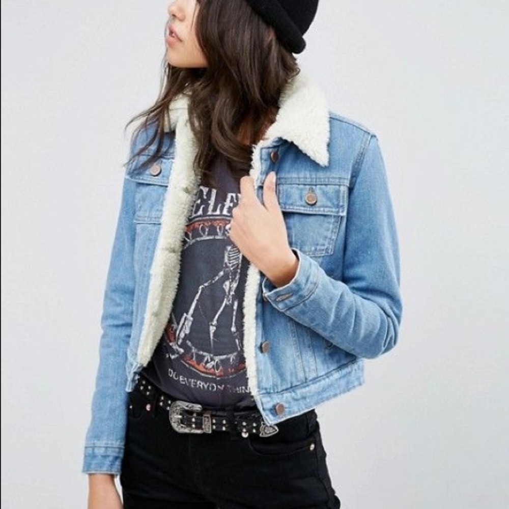 ASOS petite jean jacket cropped